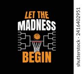 March Madness Begin 2024 illustrations with patches for t-shirts and other uses