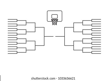 March Madness , Bracket Tournament March Line Background  Vector Illustration