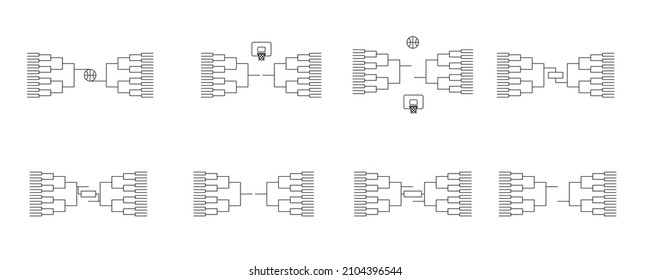 March Madness , Bracket Tournament March Line Background  Vector Illustration