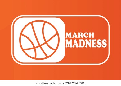 Marzo Diseño de la locura sobre fondo naranja, ilustración vectorial eps10. Adecuado para tarjeta de saludo, afiche deportivo y banner
