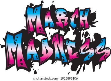 March Madness Graffiti Art Blue