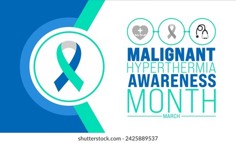 March is Malignant Hyperthermia Awareness Month background template. Holiday concept. use to background, banner, placard, card, and poster design template with text inscription and standard color.