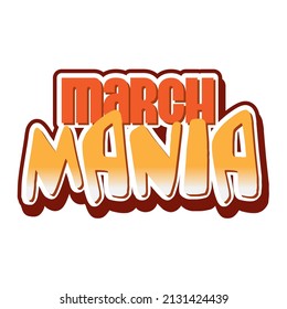 March Mania Basketball Headline Vector