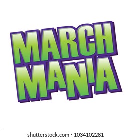 March Mania Purple Green Vector Headline