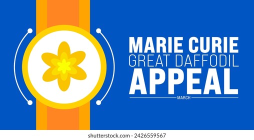 March is Marie Curie's Great Daffodil Appeal background template. Holiday concept. use to background, banner, placard, card, and poster design template with text inscription and standard color. vector