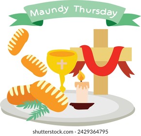 March is Maundy Thursday or Holy Thursday Vector illustration. 
Good for banner, poster, greeting card, party card, invitation, template, advertising, campaign, and social media. 
