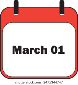 March Month 01 Date Icon
