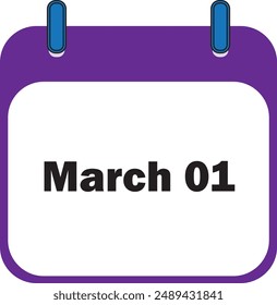 March Month 01 | Date Icon Design