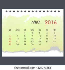 March Month Calendar Stock Vector (Royalty Free) 329771468