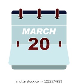 March Month Calendar Icon - Agenda Date Symbol Illustration. Vector Deadline Calendar Icon