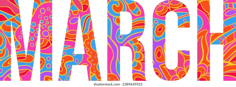 March month text creative design
