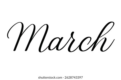 March month written using calligraphic style