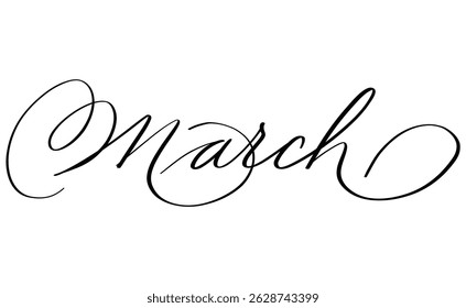 March month written using calligraphic style