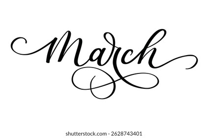 March month written using calligraphic style