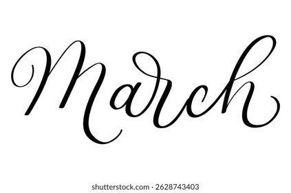 March month written using calligraphic style
