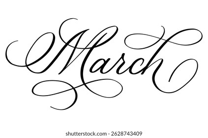 March month written using calligraphic style