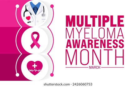 March is Multiple Myeloma Awareness Month background template. Holiday concept. use to background, banner, placard, card, and poster design template with text inscription and standard color. vector