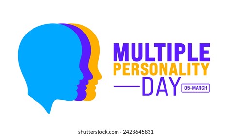 March is Multiple Personality Day background template. Holiday concept. use to background, banner, placard, card, and poster design template with text inscription and standard color. vector
