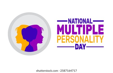 March is Multiple Personality Day. This holiday-themed design is perfect for backgrounds, banners, greeting cards, posters with text inscription, Classic social media posts. Vector illustration