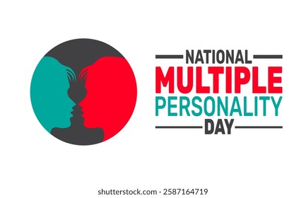 March is Multiple Personality Day. This holiday-themed design is perfect for backgrounds, banners, greeting cards, posters with text inscription, Classic social media posts. Vector illustration