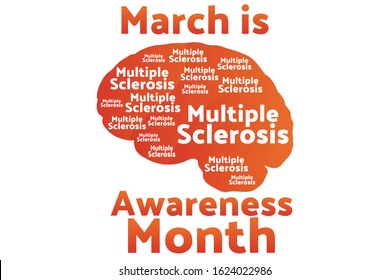 March is Multiple Sclerosis Awareness Month. Template for background, banner, card, poster with text inscription. Vector EPS10 illustration
