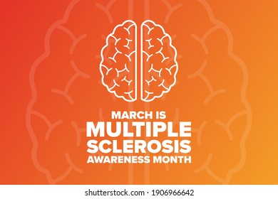 March is Multiple Sclerosis Awareness Month. Holiday concept. Template for background, banner, card, poster with text inscription. Vector EPS10 illustration