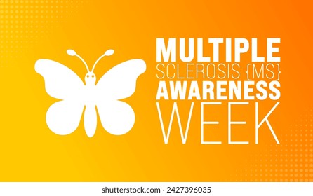 März ist Multiple Sklerose MS Awareness Week Hintergrundvorlage. Verwenden Sie zum Entwerfen von Hintergrund-, Banner-, Plakat-, Karten- und Plakatvorlagen mit Textbeschriftung und Standardfarbe.