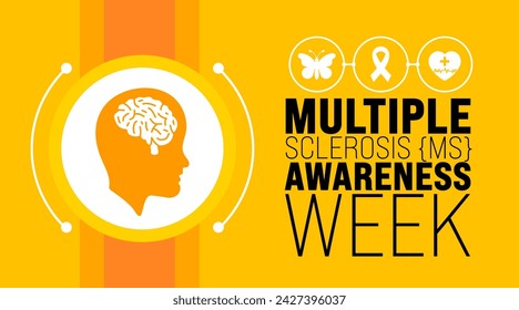 March is multiple Sclerosis MS Awareness Week background template. Holiday concept. use to background, banner, placard, card, and poster design template with text inscription and standard color.