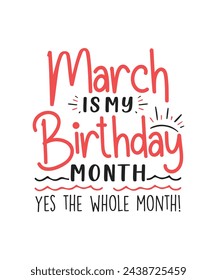 MArch is my birthday month design Happy birthday quote designs