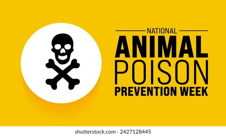 March is National Animal Poison Prevention Week background template. Holiday concept. use to background, banner, placard, card, and poster design template with text inscription and standard color.