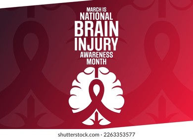 March is National Brain Injury Awareness Month. Vector illustration. Holiday poster