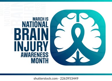 March is National Brain Injury Awareness Month. Vector illustration. Holiday poster