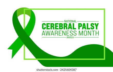March is national Cerebral Palsy Awareness Month background template. Holiday concept. use to background, banner, placard, card, and poster design template with text inscription and standard color.