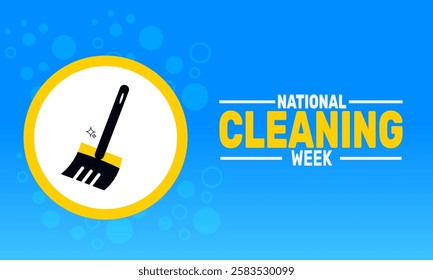 March is National Cleaning Week . This holiday-themed design is perfect for backgrounds, banners, greeting cards, posters with text inscription, Classic social media posts. Vector illustration.