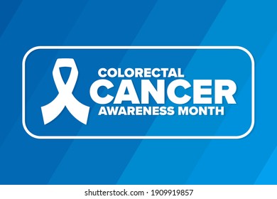 March is National Colorectal Cancer Awareness Month. Holiday concept. Template for background, banner, card, poster with text inscription. Vector EPS10 illustration