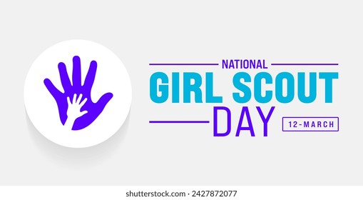 March is National Girl Scout Day background template. Holiday concept. use to background, banner, placard, card, and poster design template with text inscription and standard color. vector