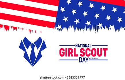 March is National Girl Scout Day. This holiday-themed design is perfect for backgrounds Template, banners, greeting cards, posters with text inscription, and social media posts. Vector illustration.