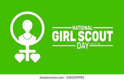 March is National Girl Scout Day. This holiday-themed design is perfect for backgrounds Template, banners, greeting cards, posters with text inscription, and social media posts. Vector illustration.