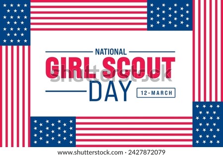 March is National Girl Scout Day background template. Holiday concept. use to background, banner, placard, card, and poster design template with text inscription and standard color. vector