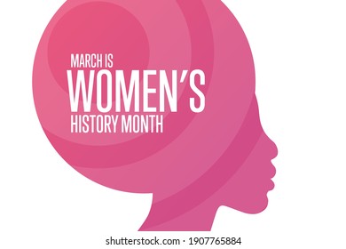 March is National Women’s History Month. Holiday concept. Template for background, banner, card, poster with text inscription. Vector EPS10 illustration