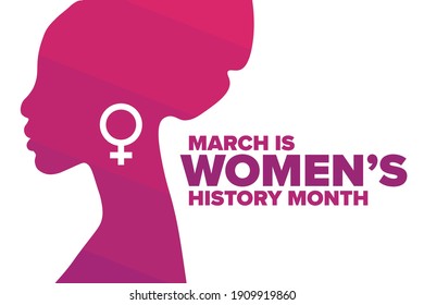 March is National Women’s History Month. Holiday concept. Template for background, banner, card, poster with text inscription. Vector EPS10 illustration