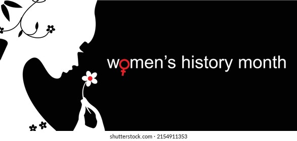 March is National Women’s History Month. Holiday concept. Template for background, banner, card, poster with text inscription. Vector EPS8 illustration