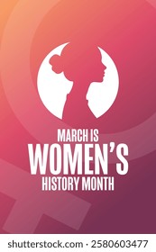 March is National Women’s History Month. Holiday concept. Template for background, banner, card, poster with text. Vector EPS10 illustration