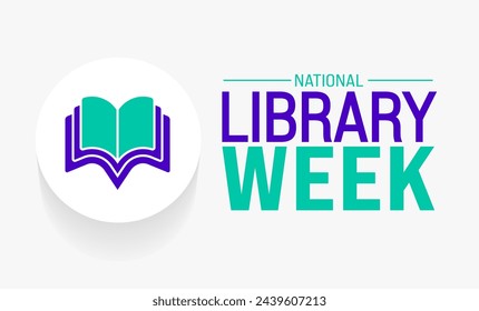 Marzo es la Semana de la Biblioteca Nacional plantilla de fondo. Concepto de vacaciones. se utiliza para el fondo, banner, cartel, tarjeta y plantilla de diseño de póster con inscripción de texto y color estándar. ilustración vectorial.