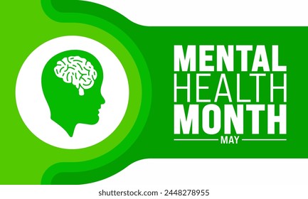 March is National Mental Health Month background template. Holiday concept. use to background, banner, placard, card, and poster design template with text inscription and standard color. vector