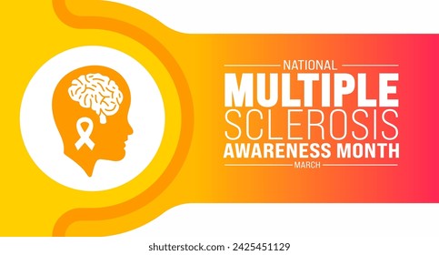 March is national Multiple Sclerosis Awareness Month background template. Holiday concept. use to background, banner, placard, card, and poster design template with text inscription and standard color