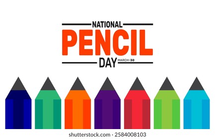 March is National Pencil Day. This holiday-themed design is perfect for backgrounds, banners, greeting cards, posters with text inscription, Classic social media posts. vector