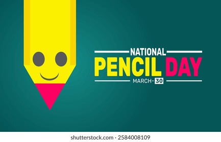 March is National Pencil Day. This holiday-themed design is perfect for backgrounds, banners, greeting cards, posters with text inscription, Classic social media posts. vector