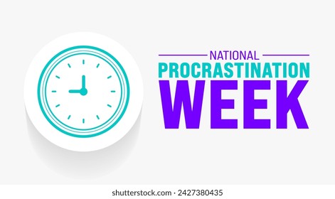 March is National Procrastination Week background template. Holiday concept. use to background, banner, placard, card, and poster design template with text inscription and standard color. vector