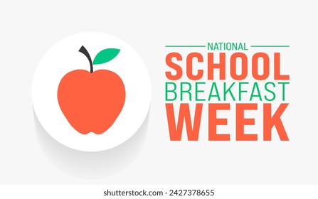 Marzo es la plantilla de fondo de la Semana Nacional del Desayuno Escolar. Concepto de vacaciones. se utiliza para el fondo, banner, cartel, tarjeta y plantilla de diseño de póster con inscripción de texto y color estándar. vector